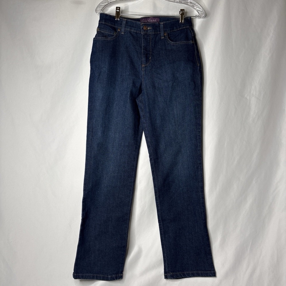 Gloria Vanderbilt Women Amanda Petite Size 8P Blue Denim Jeans Classic Med Blue